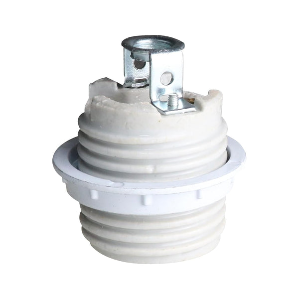ZHYOHEN E26 Ceramic Lamp Threaded Socket with White Shade Ring and 6 Inch
