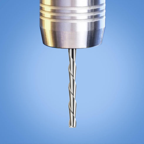 HQMaster CNC Router Bits 1/8" Shank CNC Bit End Mill Flat Nose Carbide Endmill, Two Flute Spiral Upcut Milling Cutter