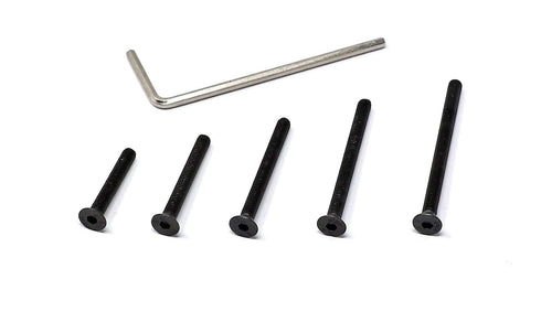 iexcell 100 Pcs M3 Hex Socket Flat Head Cap Screws Bolts Assortment Kit - 20/25/30/35/40 Alloy Steel, Black Oxide