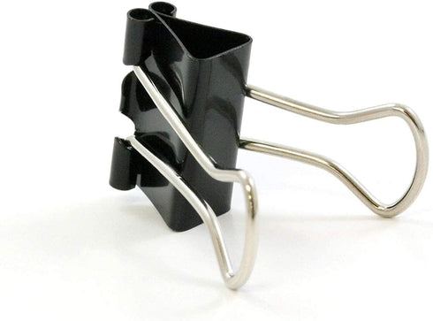 BAZIC 12 Pack Medium 1 1/4" (32mm) Black Binder Clips, Paper Clamps for Office and School Supplies