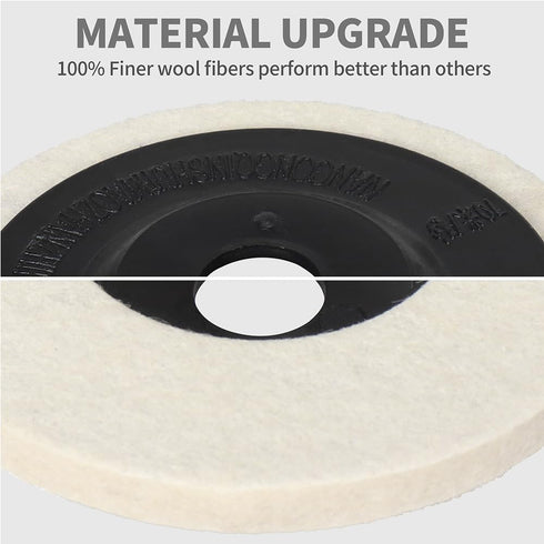 4 Inch Premium Wool Felt Polishing Disc for 5/8 Angle Grinder, Very-Fine Buffing Wheel for Metal Work