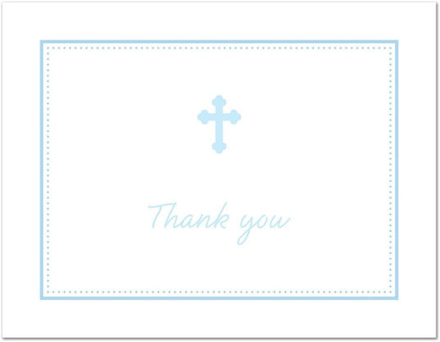 MyExpression.com 50 Count Blue Cross Baby Thank You Cards
