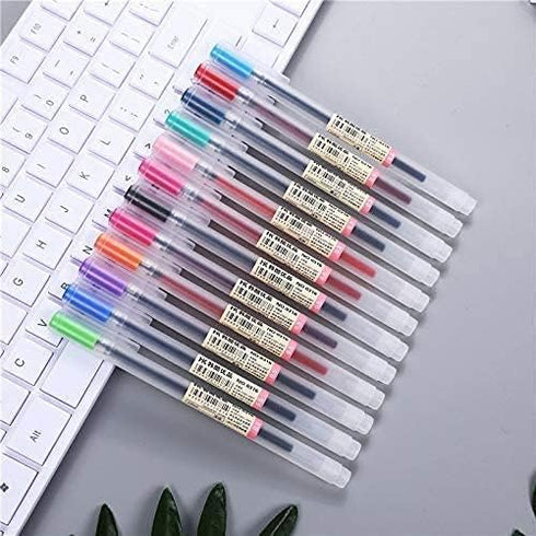 Premium Gel Ink Pen 12 Packs, Fine Point Ballpoint Pen for Japanese Office School Stationery Supply 0.5mm
