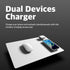 POUT H3 PRO Dual Qi Wireless Charging Mouse Pad Dual Fast Wireless Chargers for Smartphones and Earbuds Smooth Surface