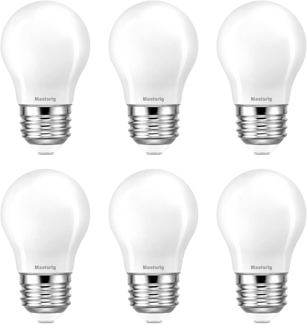 15-25 Watt Equivalent LED Light Bulbs, Dimmable, Soft White 2700K, E26 Medium Base, 2W 200LM, A15 Frosted, Pack of 6