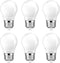 15-25 Watt Equivalent LED Light Bulbs, Dimmable, Soft White 2700K, E26 Medium Base, 2W 200LM, A15 Frosted, Pack of 6