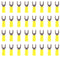 50Pcs M5 Insulated Fork Spade Wire Connector 12-10 AWG U Type Electrical Crimp Terminals Yellow