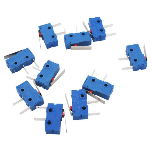 Twidec 10Pcs Mini Micro Limit Switch, 5A 125 250V AC, SPDT 1NO Short Lever Arm Switch, Snap Action