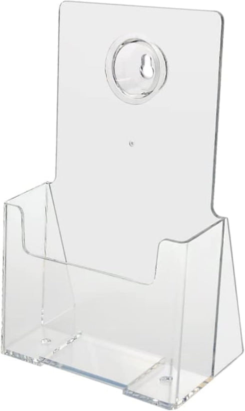 SourceOne Brochure Holder for 4” x 9” Trifold Booklets, Clear Acrylic Countertop Organizer