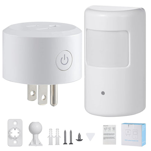 SEHOMY Motion Sensor Switch with Outlet for Bathroom Kitchen, Control Bedroom lamp, exhaus, Range Hood, PIR Infrared