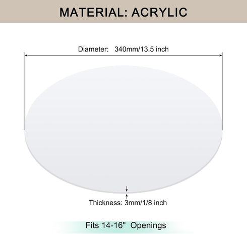 13.5" 14-16" Lampshade Diffuser, Diameter Round Diffuser Lamp Shade for Drum Style Lampshades Pendants Softening Light