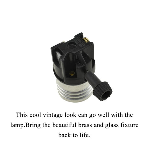 HAHIYO E26 Lamp Socket Bulb Holder Fixture Screw in Mount Light Socket Easy Wire Tighten Down, 2 Pieces