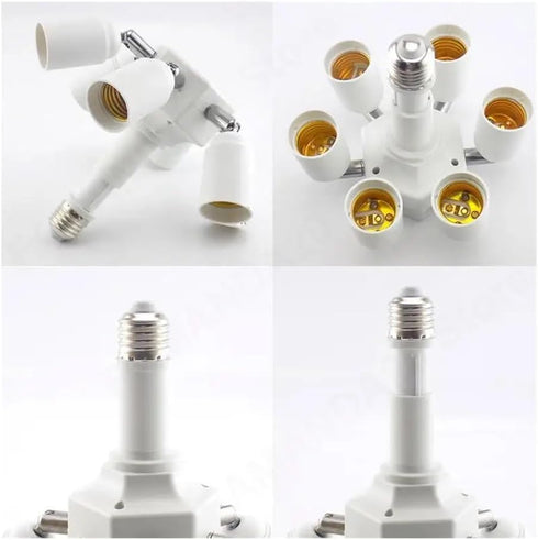 TCETVMVXR E27 3 4 6 E27 Bulb M20(Type 3) Socket to Adapter Lamp Holder Converters Base Socket Splitter LED Light Holder