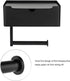 Toprema Matte Black Toilet Paper Holder Tissue Roll Hanger with Shelf Flushable Wipes Dispenser Storage Box Large