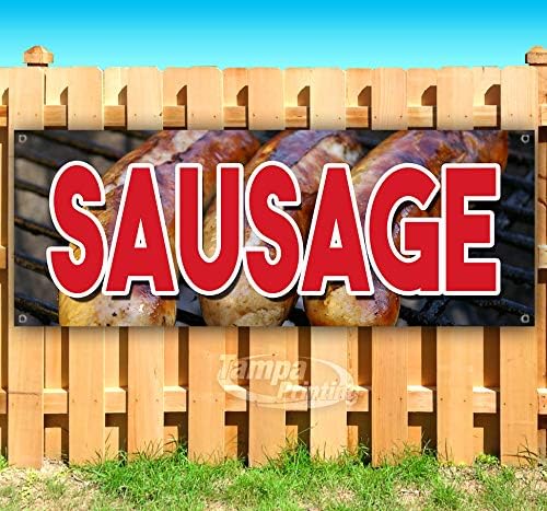 TampaPrinting Sausage Banner 13 oz | Non-Fabric | Heavy-Duty Vinyl Single-Sided with Metal