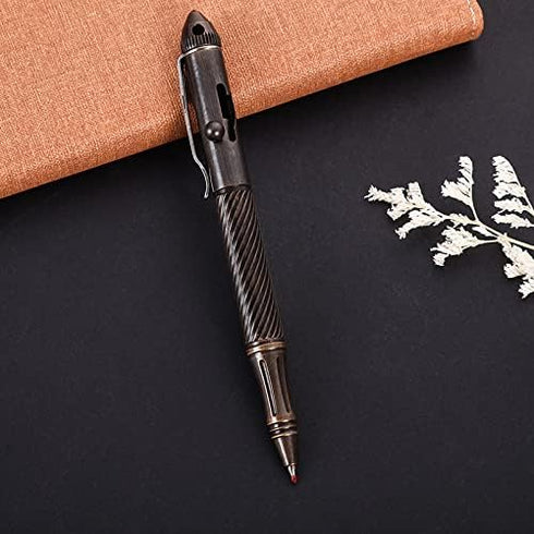 SMOOTHERPRO Solid Brass Bolt Action Pen with Tungsten Part Heavy Duty for Business Office EDC Pocket Color Bronze