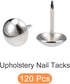 Upholstery Nail Tacks, 120Pcs Iron Round Thumb Push Pins for House Construction, Silver Tone