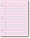 School Smart 3-Hole Punched Filler Paper, 8-1/2 x 11 Inches, Pink, 100 Sheets