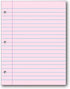 School Smart 3-Hole Punched Filler Paper, 8-1/2 x 11 Inches, Pink, 100 Sheets