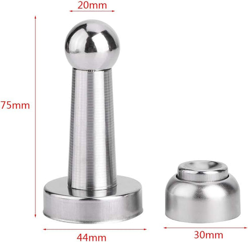 Heavy Duty Magnetic Door Stop, Wall/Floor Mounted Door Holder, Magnetic Door Catch Stopper, Silver, 1-Piece