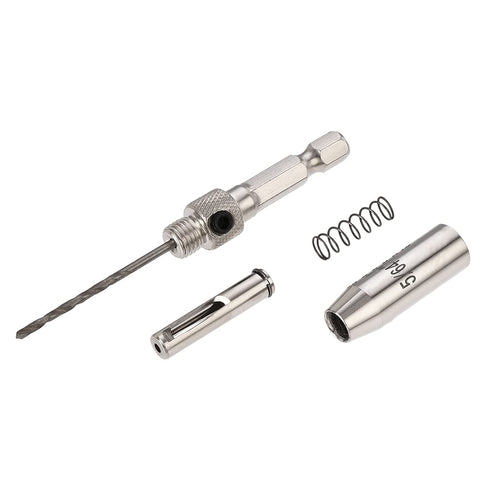 uxcell Self Centering Hinge Tapper Core Drill Bit, 5/64 Diameter Hole Puncher for Woodworking, Silver