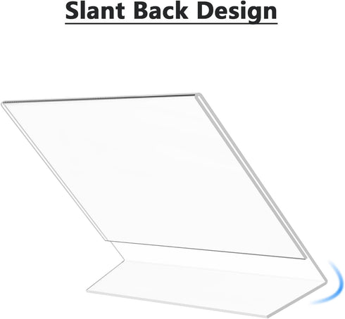MaxGear 4X6 inches Slant Back Acrylic Sign Holders, Clear Plastic Display Stand for Office, Home, Store, Restaurant, 6
