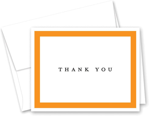 MyExpression.com 50 Simple Border Thank You Cards (Orange)
