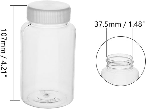 Othmro 5Pcs 200ml Plastic Lab Cylindrical Chemical Reagent Bottle, Wide Mouth Laboratory Reagent Bottle, Sample Sealing Liquid Storage Container for Food Store White by Othmro