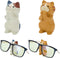 WEBEEDY 2 Styles Fun Animal Glasses Holder Stand Cute Cat and Tiger