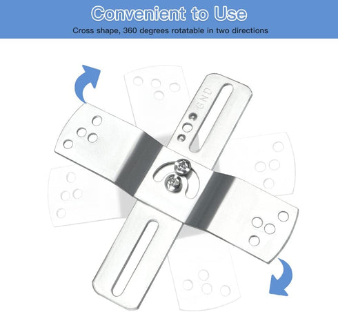 Helunsi 2 Sets 4 inch 4" Light Fixture Mounting Bracket, Universal Crossbar for Lighting, Ceiling Fan Mounting Plate