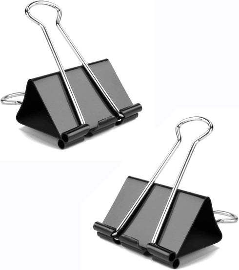 Medium Binder Clips, 144 Pack, 1-1/4 Inch, Standard 32mm, Black, Capacity 0.6 Inch, Office Supplies