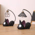 Resin Cat Design Lamp, Creative Night Light Table Bedside Lamp for Reading (Iron Wire Lampshade)