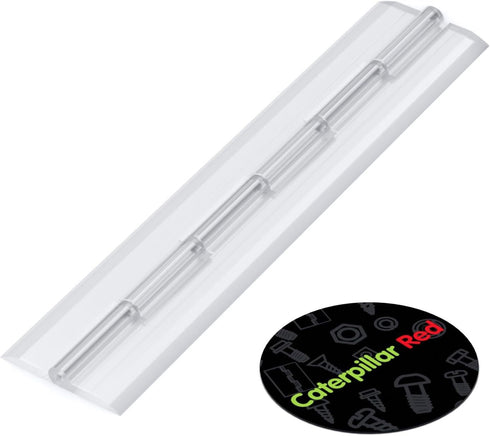 Pack of 5 Transparent Clear Plastic Acrylic Continuous Piano Hinges, 200mm (7 7/8 in)