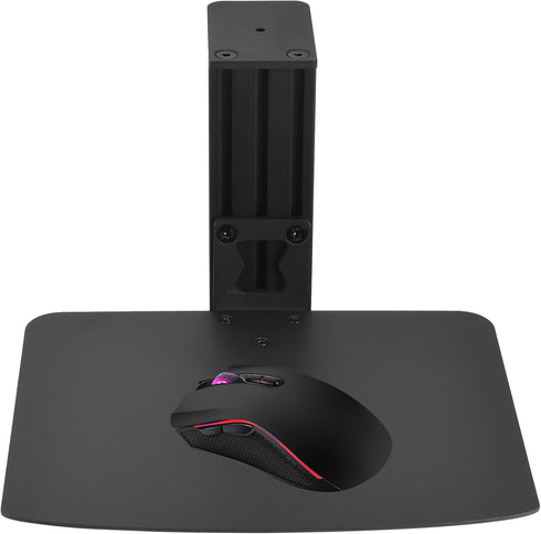 Metal Desk Mount Pad for Computer Mouse, 10.63" x 8.66" Ergonomic Tray, Fits up to 4 Inch Desktops, Black
