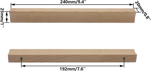 4PCS Closet 192mm/7.6''Hole Wooden Pull Handle, Solid Wood Dresser Wardrobe Door Pull,Cupboard Cabinet Bedside Table