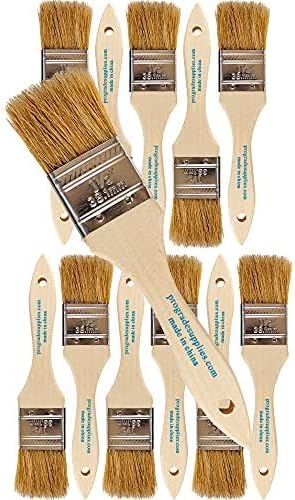 Pro Grade Chip Paint Brushes, 12 Ea 1.5 Inch Light Brown Chip Paint Brush