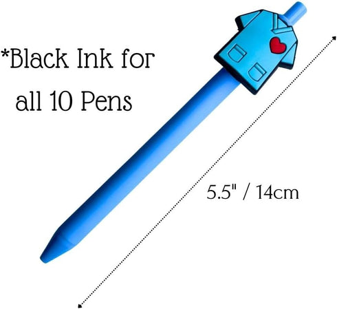YJ PREMIUMS 10-Pack of Cute Nursing Pens with Heart, Syringe Designs in Black Ink - Versatile Writing Instruments for Nurses, Medical Assistants, Students by YJ PREMIUMS