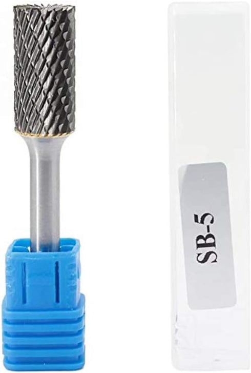 SB-5 Tungsten Carbide Burr, Cylinder Shape Double Cut Rotary Burrs File, 1/2'' Cutter Dia