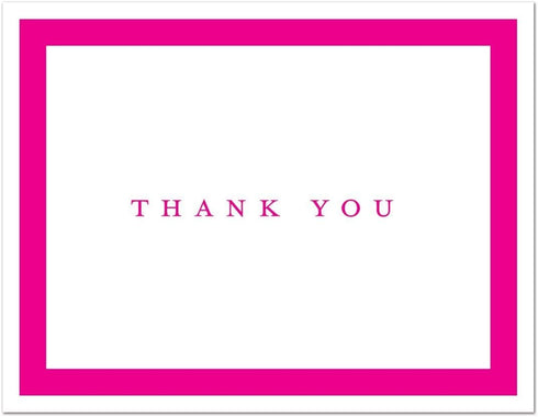 MyExpression.com 50 Pack Stylish Hot Pink Thank You Cards