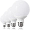 4 Pack Warm White LED Globe Light Bulbs for Bathroom, E26 Medium Base, 120V 60 Watt Equivalent, Not Dimmable, 2700K G25