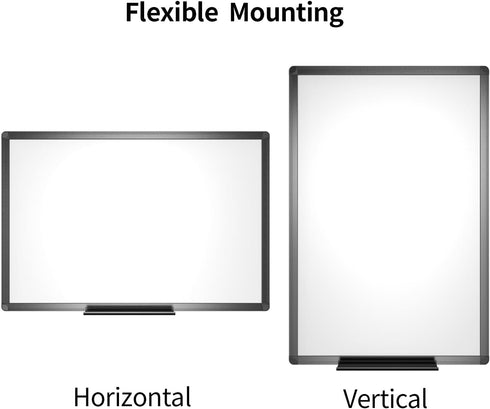 VIZ-PRO Magnetic Whiteboard/Dry Erase Board, Black Aluminium Frame, 24 X 18 Inches, Includes Eraser & Markers