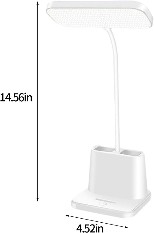 3 Dimmable Desk Lamps for Home Office, Desk Lamp for College Dorm Room with Pen Phone Holder, Color Modes