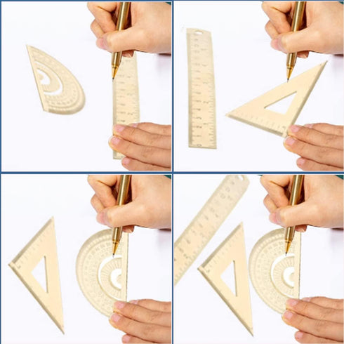 Utoolmart 15cm / 5.9-inch Brass Straight Ruler, Double-Sided Scale Measuring Tool for Engineering and Drawing