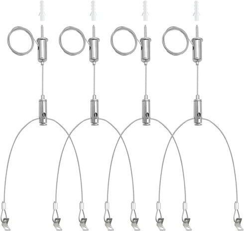 HAMRVL 4 Set Aquarium Light Suspension Cables Kit - Adjustable Steel Hanging