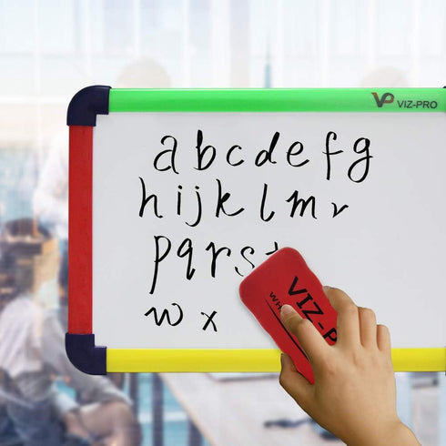VIZ-PRO Children Board/Writing Whiteboard - Dry Erase Board with Colored Frame - 12" X 8"