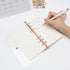 Clear A6 Binder, 6-Ring Soft PVC Cover, Rose Gold Round Ring, PU Leather Snap Button Refillable Notebook Protector with