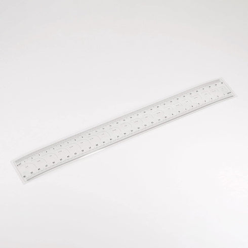 Film Flexible Ruler 30cm, 0.1mm Scale with R Angle, PET Plastic Covered Thickened Folding Straight Ruler
