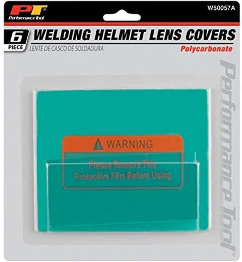Performance Tool W50057A Welding Helmet Lens Cover Set - 6 Piece Polycarbonate Adhesive Lenses for Scratch and Impact Protection by Performance Tool