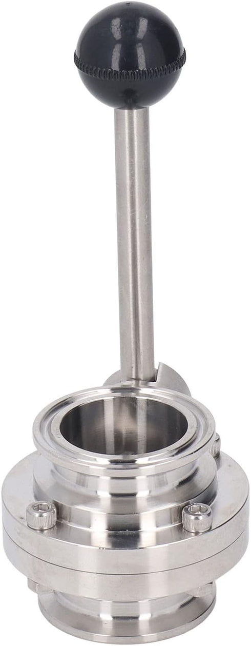 Thonlai 304 (45mm 1.8in Sanitary Butterfly Valve Clamp Valve Stainless Steel with Quick Clamping Collar