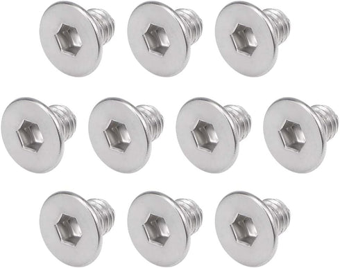 uxcell M3x4mm Flat Head Machine Screws, Inner Hex Screw 304 Stainless Steel Fasteners, 80 Pcs
